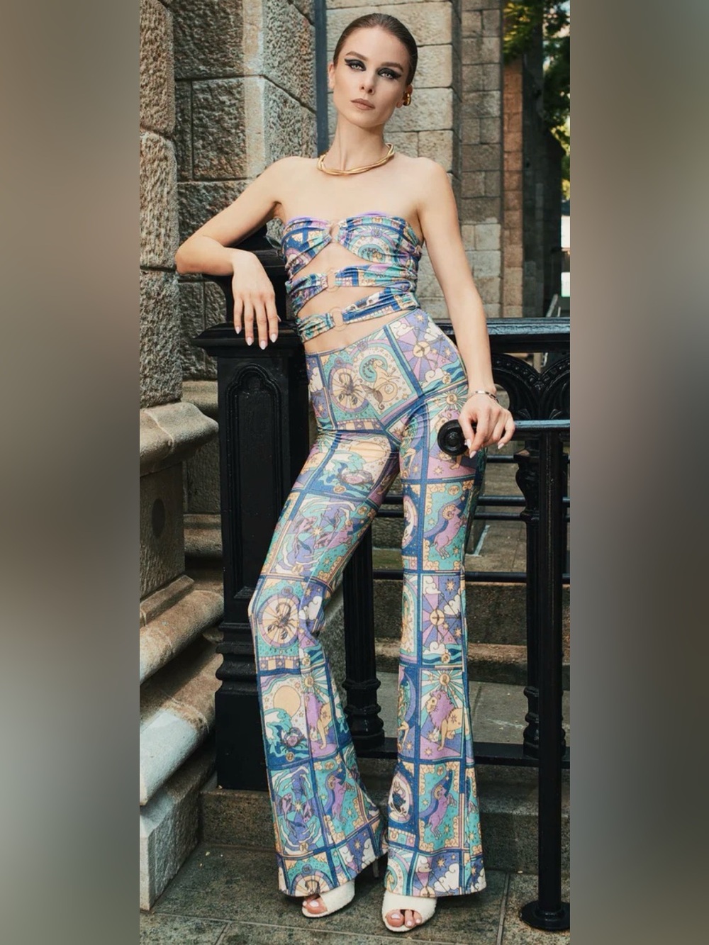 OCEANUS EDEN Zodiac Constellation GLITTER JUMPSUIT small $450